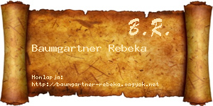 Baumgartner Rebeka névjegykártya